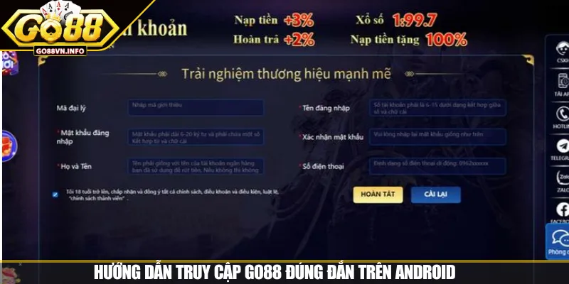 Hướng dẫn truy cập GO88 đúng đắn trên Android 
